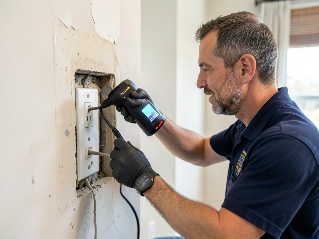 Safety steps for water damage near electrical outl